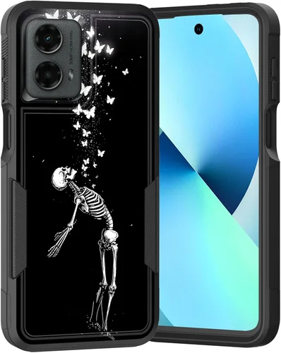 Vista 231 de para Moto G Play 4G 2024, funda de dos capas híbrida resistente y a prueba de golpes, PC duro + silicona suave protectora para Motorola Moto G Play