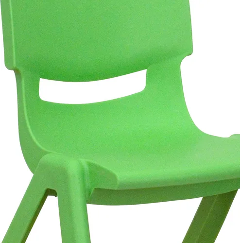 Vista 8 de EMMA + OLIVER Paquete de 4 sillas escolares apilables de plástico verde con asiento de 10.5 pulgadas de alto, silla preescolar