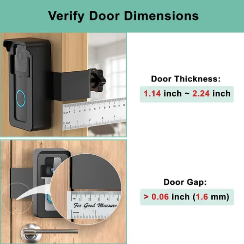 Vista 6 de Soporte para timbre de video sin taladro, antirrobo, compatible con timbre de video Ring 4/3/3 Plus/2/1/(versión 2020) y cámara Blink, la cubierta