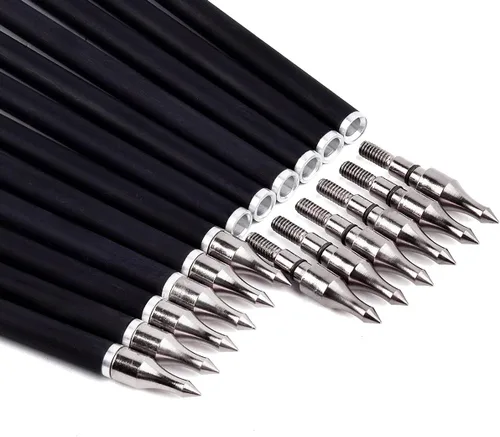 Vista 5 de LWANO Flechas de caza de carbono de 31 pulgadas, flechas de práctica con plumas de pavo de 5 pulgadas, 500 para arco recurvo y arco compuesto