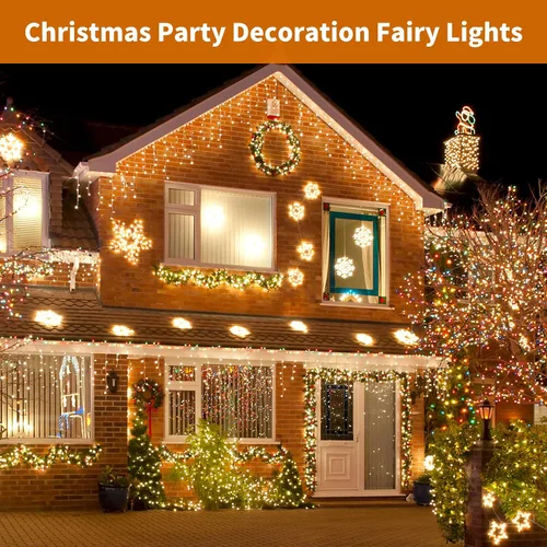 Vista 8 de serie de luces LED con estrellas, luces de hada; funciona con pilas, de alambre de cobre para decoración de Navidad, disfraz de boda. Blanco cálido