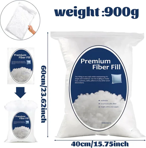 Vista 2 de Bupete Relleno de relleno de poliéster de 1.98 libras/31.75 oz, relleno de almohada (1.8 oz ~ 4.18 libras), rellenos para animales de peluche