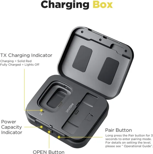 Vista 7 de Saramonic Blink500 Pro Micrófono Lavalier inalámbrico de doble canal para iPhone, micrófono inalámbrico de 2.4G con clip para grabación de video