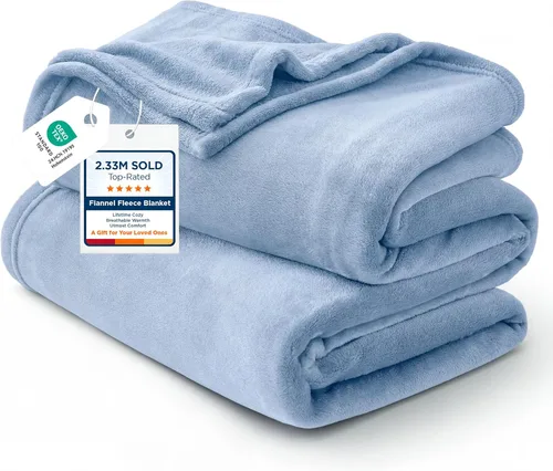 Vista 11 de Bedsure GentleSoft Manta de forro polar, tamaño individual, color gris, 10.53 oz/m², ligera, afelpada, acogedora, suave y cálida para cama, sofá