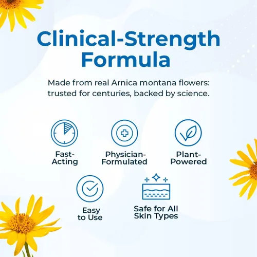 Vista 3 de VitaMedica Arnica Montana Tablets & Arnica Gel Bundle – Soporte para moretones, hinchazón y dolor, 150 tabletas de disolución rápida + 3 oz de gel a