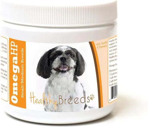 Vista 42 de Healthy Breeds Affenpinscher Omega HP - Masticables suaves para piel y pelaje, 60