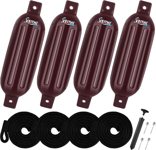 Vista 25 de Juego de 4 guardabarros para barco de 4.5/5.5/6.5/8.5/10/16 pulgadas, parachoques de vinilo con ojos gemelos acanalados, parachoques para barco