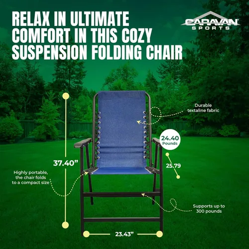 Vista 4 de Silla de suspensión plegable Caravan Sports color gris, talla única , Azul