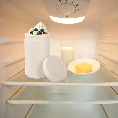 Vista 5 de DEAYOU Paquete de 6 tarros de plástico Mason de 33 onzas, recipientes de helado de 1 cuarto de galón con tapa superior de rosca, tarro de plástico