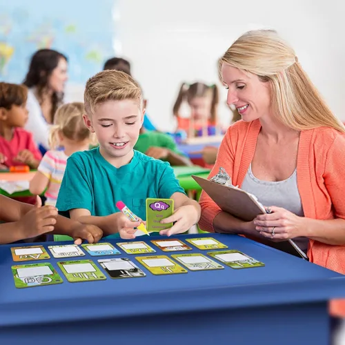 Vista 5 de Pizarra mágica coolplay, para dibujar, pintar, escribir, con tarjetas y bolígrafo, tarjetas para salpicar, 26 alfabeto.