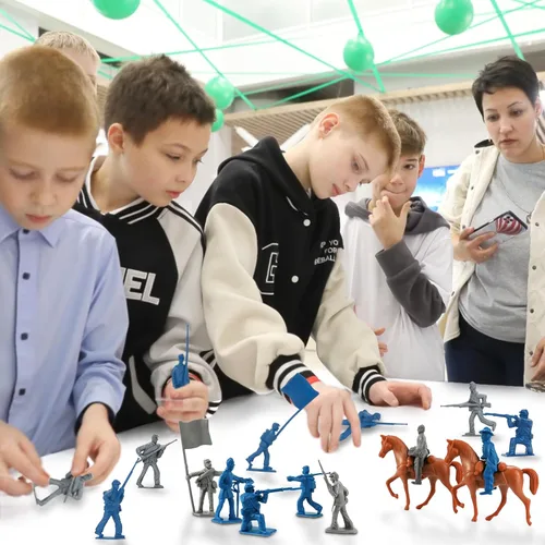 Vista 6 de HAPTIME Set de figuras de ejército de la Guerra Civil (42 piezas), juguetes de la Guerra Civil Americana, figuras de acción de ejército de plástico