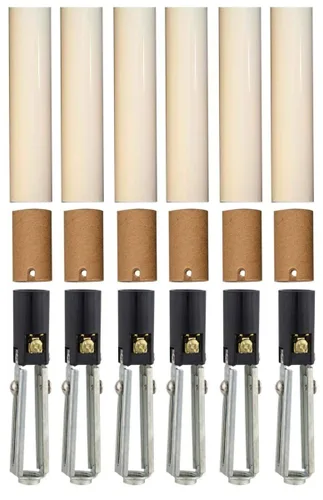 Vista 5 de Creative Hobbies 10026 - Candelabro E-12 de altura ajustable de 3.75 a 5 pulgadas con aislante de cartón y 1/8 IP roscado Hickey, 75W-125V, paquete