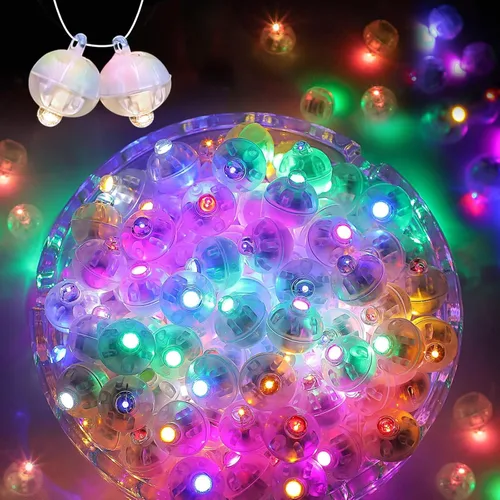 Vista 26 de 50 unidades de luces LED mini, globos LED intermitentes para luces de fiesta de neón, linternas de papel, huevos de Pascua, fiesta de cumpleaños