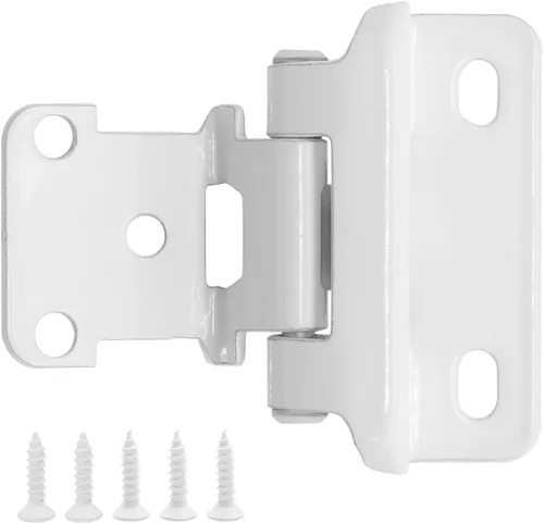 Vista 23 de Bisagras de latón antiguas para puerta de gabinete de cocina, paquete de 8 (4 pares) 1/2" Bisagra de superposición parcial de cierre automático