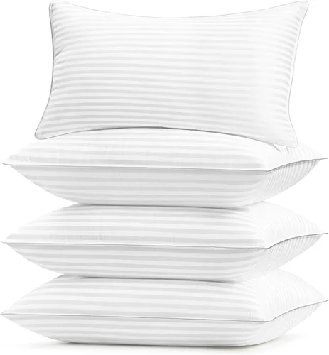 Vista 16 de Basic Beyond Almohadas de cama para dormir, juego de 2 almohadas de tamaño estándar, almohadas alternativas de plumón de lujo, color negro, 20 x 26
