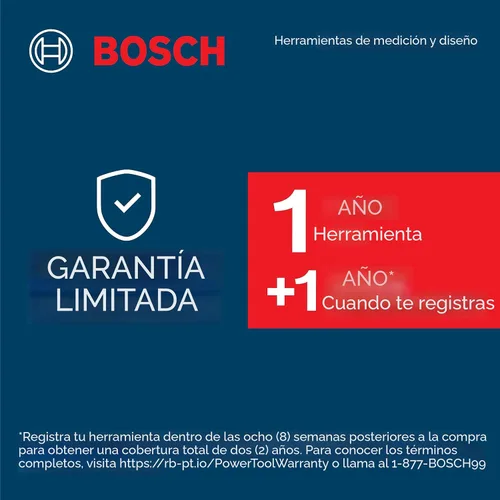 Vista 12 de Bosch GLL50-20 - Láser autonivelante de línea cruzada de 50 pies, incluye soporte magnético integrado y 2 pilas AA