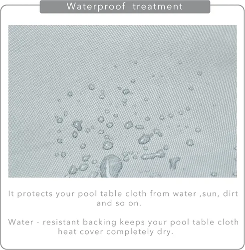 Vista 3 de Cubierta de mesa de billar de lona de poliéster 600D resistente de 7/8/9 pies (7 colores disponibles) (gris, 7 pies)