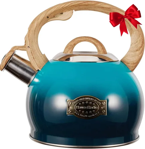 Vista 13 de Hauce Radio - Hervidor de Té para Estufa, Negro - Hervidores de Té de 2.1 Quart con Silbato Fuerte para Estufa, Acero Inoxidable de Grado