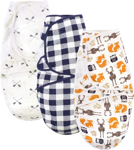 Vista 15 de Hudson Baby Envoltura de algodón acolchada unisex para bebé, 3 unidades, animales de granja para niños, 0-3 meses