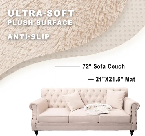 Vista 6 de Alfombrillas para Camas Tranquilas para Perros/Gatos, Almohadón Lavable y Extraíble para Perros, Funda de Sofá de Peluche de Pelo Largo