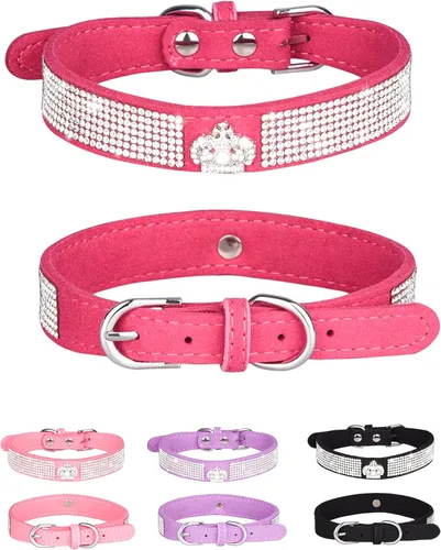 Vista 19 de Collar brillante para perros pequeños, medianos y grandes, collares de perro con diamantes de imitación para perras y machos, collares de cachorros