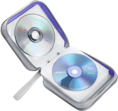 Vista 5 de Funda para CD, capacidad para 40 unidades, para CDDVD, cartera, de plástico duro, DVD, carpetas de almacenamiento para automóvil, hogar, oficina