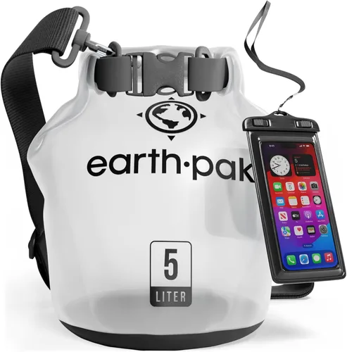 Vista 56 de Earth Pak Bolsa Seca Impermeable - Mochila Impermeable de Cierre Enrollable Superior Mantiene el Equipo Seco para Kayak con Funda Impermeable
