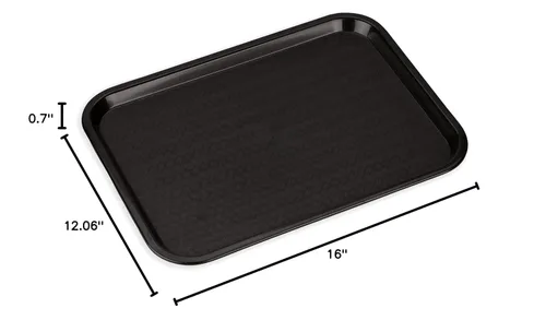 Vista 9 de Carlisle FoodService Products CFS CT121603 Cafe Bandeja de plástico estándar para cafetería/comida rápida, certificado NSF, libre de BPA, 16 Negro
