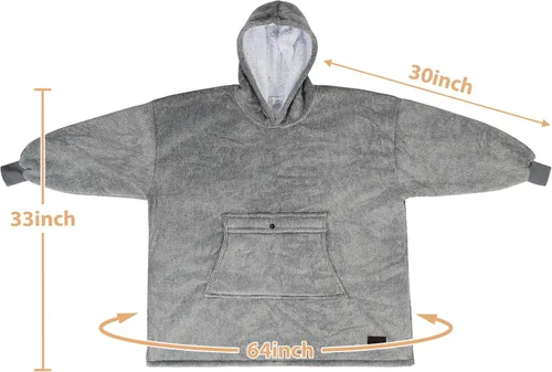 Vista 7 de Catalonia Sudadera tipo manta con capucha para niños, sudadera de sherpa extragrande para adolescentes jóvenes, idea de regalo
