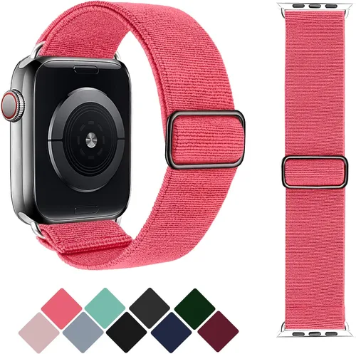 Vista 26 de Correa elástica Solo Loop Compatible con Apple Watch Band de 1.49, 1.57, 1.61, 1.65, 1.73, 1.77, 1.7, 1.97 pulgadas, Boho Bands para iWatch Series
