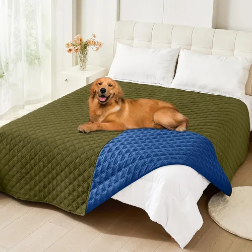 Vista 96 de Smiry Funda impermeable para cama de mascota, suave y lavable, para cama, sofá, reversible, perros pequeños, medianos, grandes, gatos, diseño