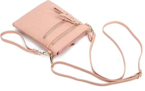 Vista 3 de Solene - Bolso cruzado para mujer, bolso de viaje ligero con múltiples bolsillos con cremallera y correa de muñeca desmontable