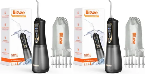 Vista 21 de Bitvae Irrigador dental de agua para dientes, Limpiador de dientes de agua recargable con boquillas, 3 modos, 5 intensidades, IPX7 impermeable