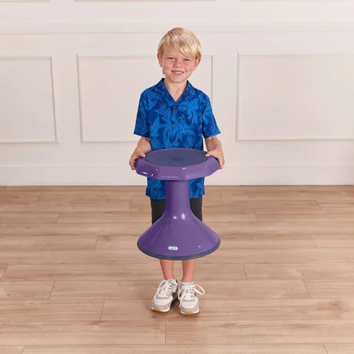 Vista 9 de ECR4Kids ACE Active Core Engagement Taburete Tambaleante, Altura del Asiento de 15 Pulgadas, Asientos Flexibles, Berenjena