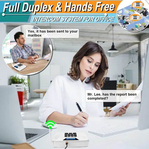 Vista 4 de Intercomunicadores inalámbricos para el hogar actualizados, intercomunicador manos libres de 5300 pies, intercomunicadores bidireccionales en tiempo