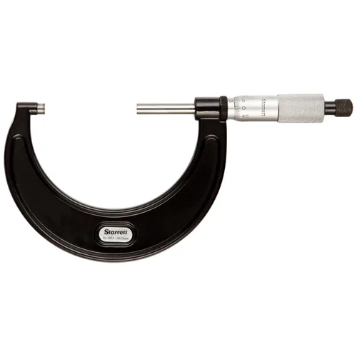 Vista 22 de Starrett Juego de micrómetro exterior con dedal de fricción suave, trinquete combinado y velocímetro - Tema American Pride, rango de juego de 0-4