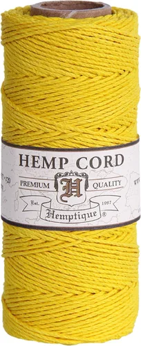 Vista 16 de Hemptique - Carrete de cordón 100 % cáñamo - 62.5 m/205 pies de cuerda de cáñamo - Hecho con amor - N.º 20 ~ 1 mm de hilo de cordón para hacer
