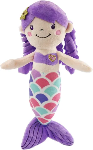 Vista 8 de Athoinsu Peluche de sirena azul, suave y linda muñeca de princesa de sirena, juguete de peluche, cumpleaños, día de San Valentín, decoración