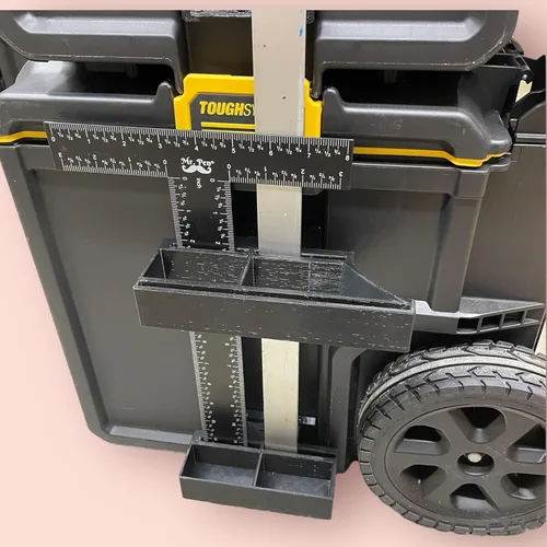 Vista 5 de Generic Soporte de regla cuadrado en T de doble nivel con borde cuadrado 5 en 1 compatible con Dewalt Tough Systems 2.0, ABS impreso en 3D, 5