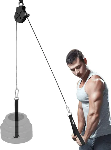 Vista 13 de Yes4All Juego de accesorios para máquina de cable de prensa de tríceps, accesorio desplegable LAT, accesorios de máquina de cable para gimnasio
