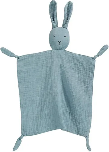 Vista 9 de Manta de muselina de algodón orgánico adorable, manta de seguridad de muselina de algodón orgánico con forma de conejito suave y transpirable