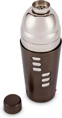 Vista 4 de Dial-a-Recipe - Juego de coctelera y herramientas de bar, kit de bartending de acero inoxidable con jigger, colador y accesorios para agitador