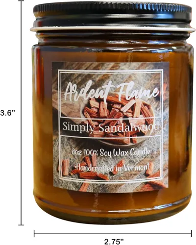 Vista 6 de Velas Simply Sandalwood Vela de cera de soja 100% natural para decoración del hogar Altamente perfumada Fragancia premium Hecho a mano