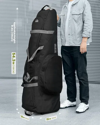 Vista 7 de OutdoorMaster Bolsa de Viaje de Golf Acolchada con Ruedas Reforzadas, Oxford 900D de Servicio Pesado Resistente al Desgaste y Resistente al Agua