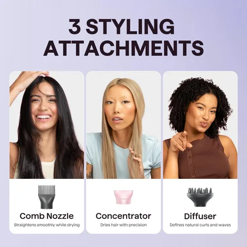 Vista 51 de Wavytalk Secador de pelo, secador de pelo iónico soplado para cabello rizado con difusor, secado rápido de 1875 W con tecnología de cerámica, 3