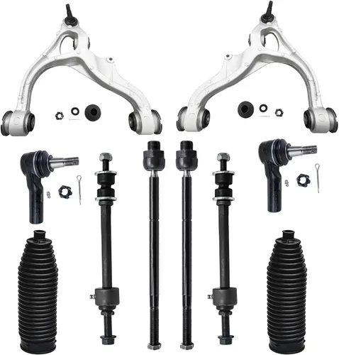 Vista 120 de Detroit Axle - Kit de suspensión frontal de 10 piezas para Chevy Trailblazer EXT GMC Envoy XL XUV Buick Rainier Isuzu Ascender Olds Bravada, brazos