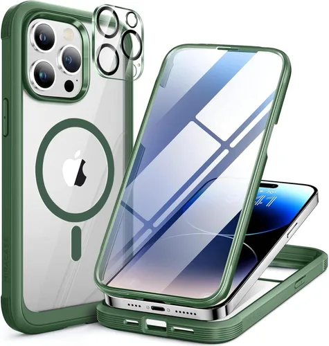 Vista 76 de Miracase Glass Series - Funda para iPhone 11 de 6.1 pulgadas, funda resistente de cuerpo completo mejorado con protector de pantalla de vidrio Negro
