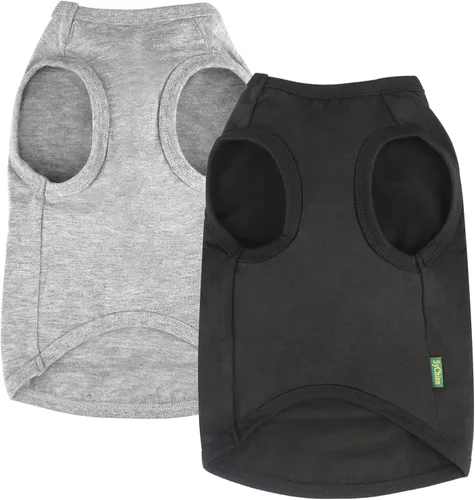 Vista 19 de Camisas Rosa Blancas para Perro, Camiseta de Algodón Suave en Blanco para Perro Chico y Perro Grande, Ropa Simple para Bulldog Grande, L Rosa Blanca