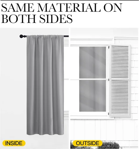 Vista 4 de NICETOWN - Paneles de cortinas opacas para ventana, con aislamiento térmico y bolsillo para cortinero, para sala de estar