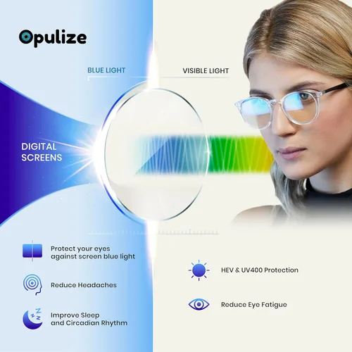 Vista 6 de OPULIZE SEE Reading Glasses with Blue Light Blocking for Women and Men, Narrow Frame, Spring Hinges, Computer Gaming Glasses